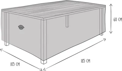 Produktbild von Perel Schutzhülle für Gartentisch, Taupe, rechteckig, 185 cm x 105 cm x 60 cm