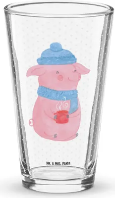 Produktbild von Mr. & Mrs. Panda Glasbecher Schwein Glühwein - Transparent - Geschenk, Pint Glas, Weihnachtsmarkt, Punsch, Glühschwein, Pintglas, Tumbler, Cocktailglas, Bierglas