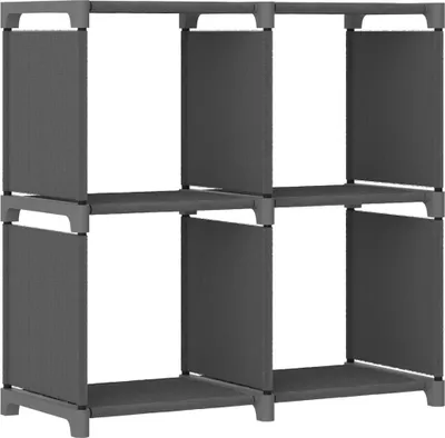 Produktbild von "im Angebot" Büroregal modern - Würfel-Regal 4 Fächer stilvolle - Grau 69x30x72,5 cm Stoff - Aktenregal CC9830