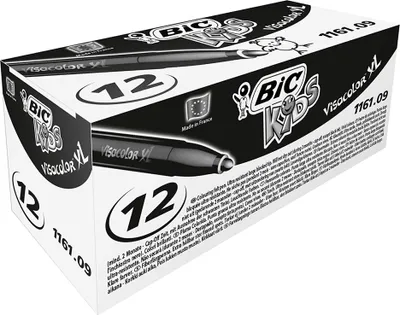 Image de Feutre de coloriage BIC KIDS "Visacolor XL" noir 12 pièces