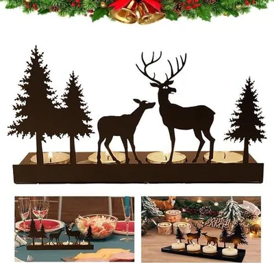 Produktbild von Adventskranzhalter für Kerzenleuchter - moderner Metallhalter - Kerzenblatt für Adventskranz Dekoration