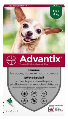 Obrázok produktu pre Advantix proti parazitom pre psov, 1,5-4 kg, sada 6 kusov