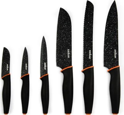 Immagine prodotto di Set di 6 coltelli Excelsa in acciaio Chef nero