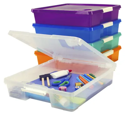 Aufbewahrungsbox, Kunststoff, 38,7x33,7x8,3 cm, 5er-Pack, transparent