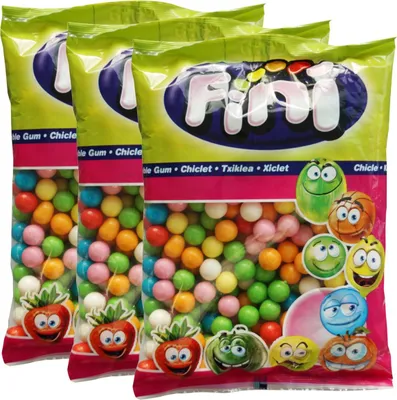 Produktbild von Fini Bubble Gum Balls Kaugummis 1kg (3er Pack)