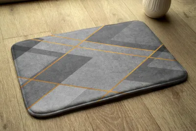 Produktbild von Badteppich Saugfähige - Badezimmer Teppich - Rutschfester Badvorleger Badematte - 90x60 cm - Geometrische Muster