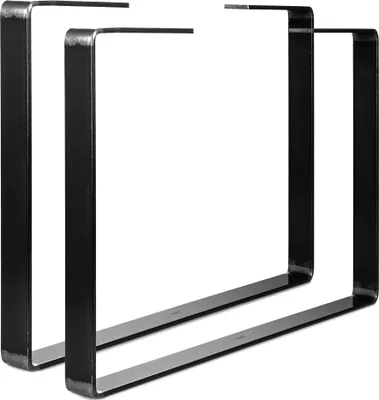 Obrázok produktu pre Stolové nohy 50x40 Priemyselné (číry lak) - 2 kusy stolových behúňov v čiernej bielej a iných farbách a veľkostiach - Perfektný rám na konferenčný stolík - stolové nohy kovové