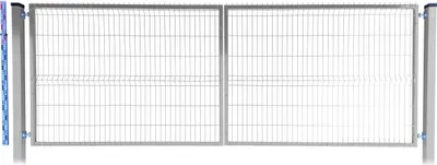 Obrázok produktu pre 140 cm pozinkovaná PANELOVÁ BRÁNA s dvoma pozinkovanými stĺpikmi, dvojkrídlová, 143 cm