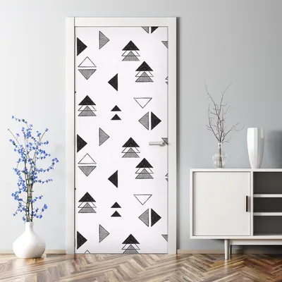 Produktbild von Dekorative Türposter Aufkleber selbstklebend Klebefolie Dreiecke Formen 85 x 200 cm