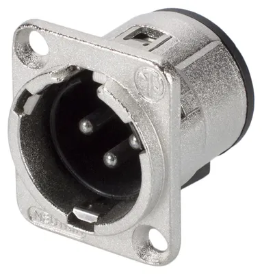 Produktbild von NEUTRIK® XLR, 3-pol , Metall-, Printtechnik vertikal-Einbaustecker, versilberte(r) Kontakt(e), Type D, nickelfarben