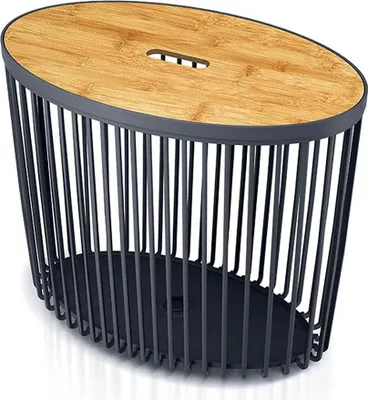 Immagine prodotto di Univerzální oválný koš CLUBO s bambusovým víkem 56,8 cm - barva: antracit