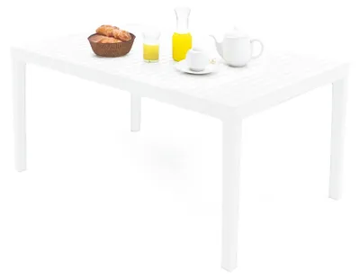 Produktbild von Dmora Gartentisch Maratea 150x90x72 cm Weiß, 6 Plätze