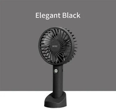 Obrázek produktu pro Mini přenosný ruční ventilátor, nabíjecí přes USB, 3 rychlosti – černý
