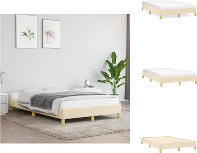 Immagine prodotto di vidaXL Struttura letto crema 120x200 cm in tessuto - Letti e strutture letto