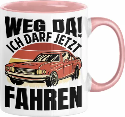 Produktbild von Führerschein Bestanden Geschenk Tasse Führerscheinprüfung Bestanden Geschenkidee Weg Da Ich Darf Jetzt Fahren (Rosa)