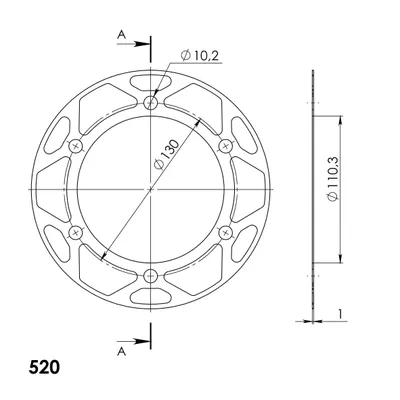 Produktbild von Edge-Disc Supersprox 520 - 41Z (gold) ACD-486:41-GLD|ID 110,0 LK 130,0 6-Loch