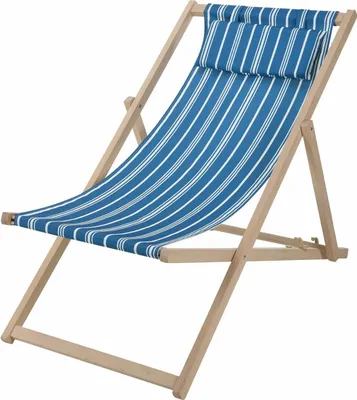 Produktbild von Klappstuhl mit Kopfstütze Holz Stoff 97 x 56 x 85 cm