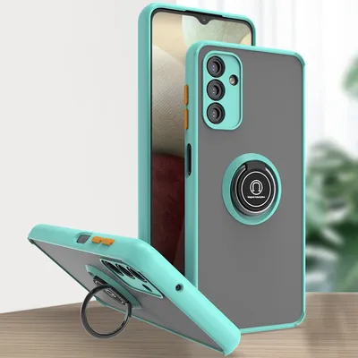 Image de Étui pour Samsung Galaxy A13 5G étui en TPU translucide mat avec porte-anneau et support Bleu