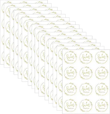 Obrázek produktu pro Samolepky, 180 kusů, zlatá fólie, kulaté, vhodné jako ozdoba dárků