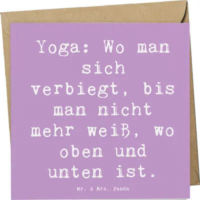 Produktbild von Mr. & Mrs. Panda Klappkarte Spruch Yoga Balance - Lavendeltraum - Geschenk, doppelkarte, Glückwunschkarte, Sportler, Teamsport, Sportart, Flexibilität, anlasskarte, Geist