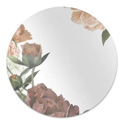 Produktbild von Rundmatte - Stuhlunterlage Bürostuhlunterlage - Rund Ø 100 cm - Bodenmatte - Fußmatte - Vintage Pfingstrosen
