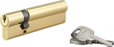 Immagine prodotto di Serratura a doppio cilindro, 30x80mm, antisfondamento, ottone, 3 chiavi - THIRARD