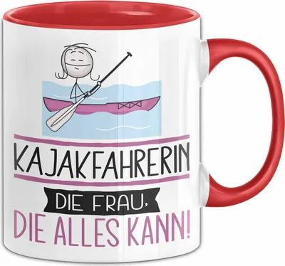 Produktbild von Kajakfahrerin Geschenk Tasse Becher Die Frau Die Allen Kann Geschenkidee für eine Kajakfahrerin Lustig (Rot)