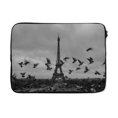 Produktbild von MuchoWow® Laptop Hülle 14 ZollVögel vor dem Eiffelturm Laptoptasche - Laptoptasche - Stoßsicher - Schutzhaube