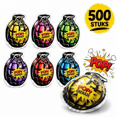 Produktbild von 500 Stück Knallbeutel – Knallgranate – Kleine explosive Granate, automatisch aufblasbar – Spielzeug-Knallbeutel – Knallbombe – Scherzartikel