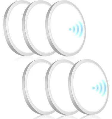 Productafbeelding van 6-delige set LED-plafondlampen - CE1031 - 24 W - Bewegingssensor - 30 cm - 2400 lm - 4000 K neutraal wit licht - Wit