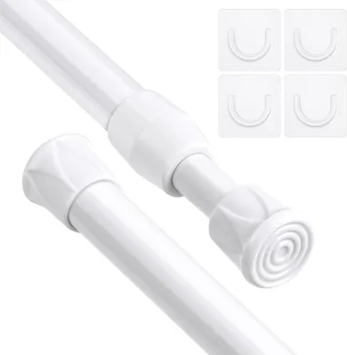 Imagen del producto de Barra para cortinas telescópica, ajustable de 40 a 70 cm, sin necesidad de taladrar, ideal para dormitorios