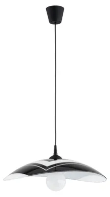 Zdjęcie produktu dla Lampa wisząca klosz z białym wzorem CZANI czarna 1xE27x15W tworzywo sztuczne wym:90x43x52cm IP20 Alfa