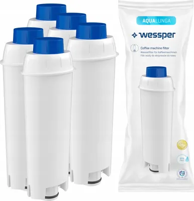Produktbild von Filtr wody Wessper do ekspresów do kawy Delonghi Dlsc002, Ser3017 i 5513292811 - kompatybilny z seriami Ecam, Esam, Etam (zestaw 5 sztuk)