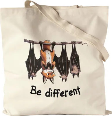 Produktbild von Be different Fuchs zwischen Fledermäusen Jutebeutel - Inspirierendes Geschenk