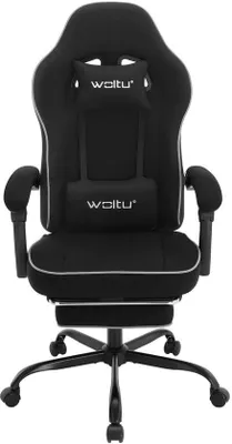 Produktbild von Famanu Gamingstuhl mit Fußstütze - Ergonomisch, Verstellbar, Extra Breite, Schwarz