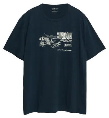 Produktbild von s.Oliver Herren T-Shirt – Big Size Fit, Flammgarn, Frontprint