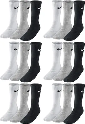 Produktbild von 18 Paar Nike Herren Damen Socken SX4508 - Farbe: grau / grau / grau - Größe: 46-50