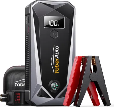 YaberAuto YA40 Power Bank, 5000A, 26800mAh, z wyświetlaczem LCD (do wszystkich silników benzynowych lub wysokoprężnych)