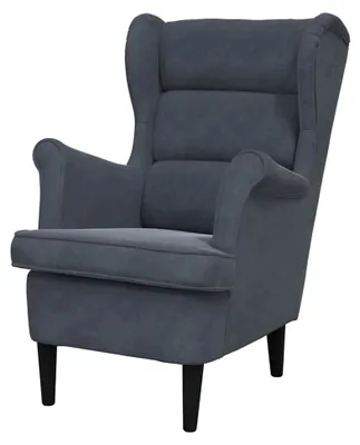Produktbild von Dunkelgrauer Samt Sessel, gepolstert, 74 cm Breite, 84 cm Tiefe, 100 cm Höhe