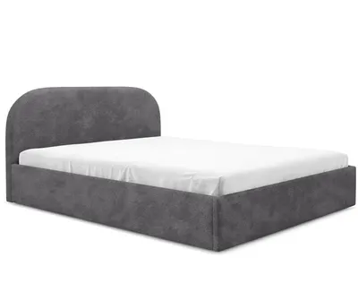 Image de GUTTO Lit rembourré MOON gris 200x200 Sommier à lattes en bois Lit de haute qualité en tissu Boucle avec coffre à literie et espace de rangement