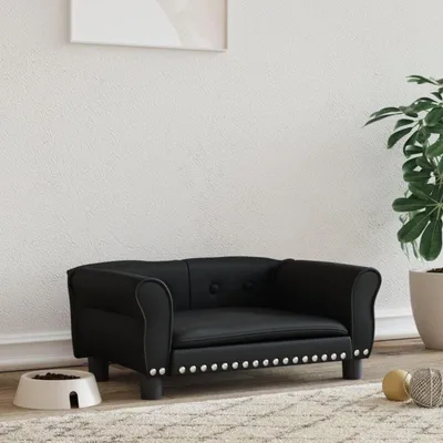 Produktbild von Hundesofa Katzensofa Schwarz 70x45x30 cm in Lederoptik