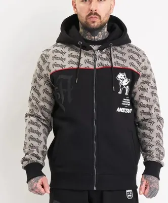 Obrázek produktu pro Pánská mikina Amstaff Varek Ziphoodie Black Grey - M
