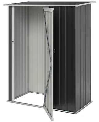 Produktbild von Outsunny Gartenhaus Metallgerätehaus mit Tür für den Außenbereich Dunkelgrau