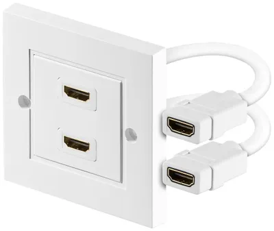 Obrázok produktu pre Goobay 51723, 2 x HDMI, Biela, 86 mm, 86 mm, 1 kusov, PE sáčok