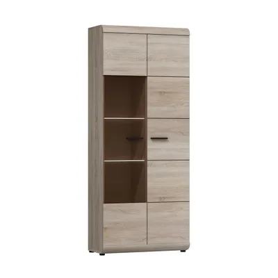 Produktbild von Masseno Vitrinenschrank LEGAME 194 x 80 cm Modern Wohnzimmer Vitrine mit Tür Sonoma Eiche / Sonoma Eiche