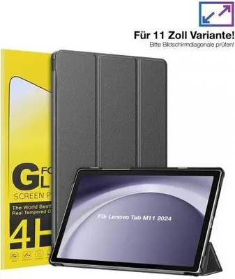 Produktbild von Schutzhülle + 2x 4H Displayfolie für Lenovo Tab M11 11.0 Zoll Cover Case Schutz Tablet Farbe: Grau