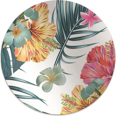 Produktbild von Rundmatte - Stuhlunterlage Bürostuhlunterlage - Rund Ø 100 cm - Bodenmatte - Fußmatte - Frühlingsblumen