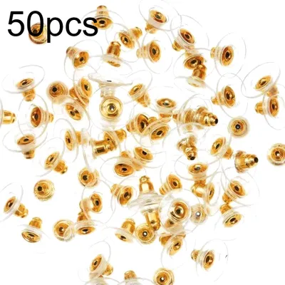 Produktbild von 50 Stück/Set Ohrmuttern, Ohrringzubehör, Sicherheits-Rückenstopper für DIY-Schmuck