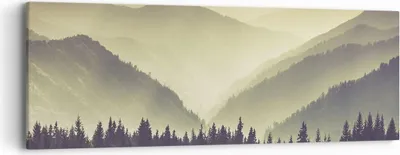 Produktbild von Bild auf Leinwand - Leinwandbild - Berge Wald Natur - 90x30cm - Wand Bild - Wanddeko - Wandbilder - Leinwanddruck - Bilder - Kunstdruck - Wanddekoration - Leinwand bilder - Wandkunst - AB90x30-3820