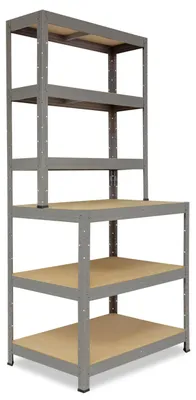 Obrázek produktu pro shelfplaza PRO 190x90x60cm Workshop Shelf v šedá provedení s 6 policemi a nosností 166 kg na polici